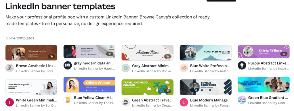 Linkedin banner templates