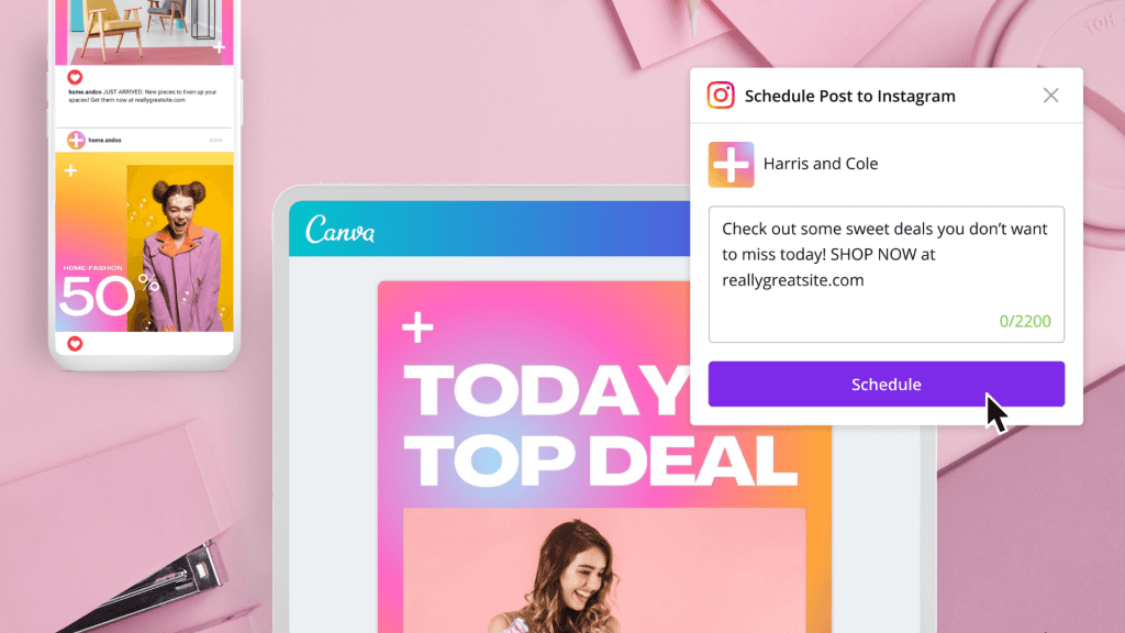 Canva content planner screenshot
