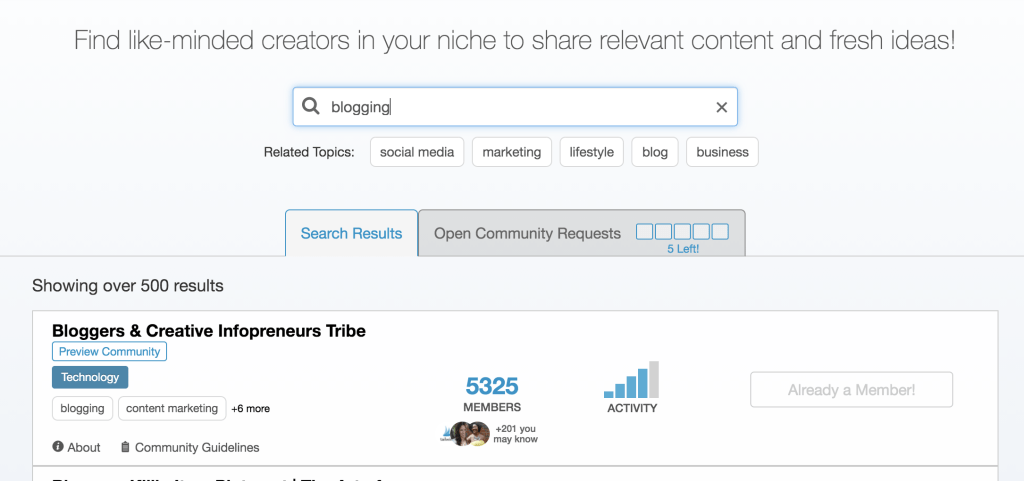 tailwind communities screenshot