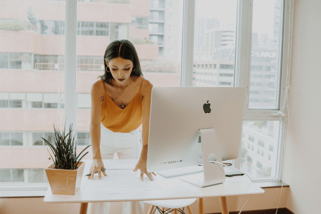 woman at her desk